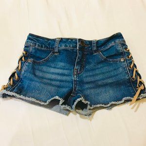 Girls Justice Jean Shorts With Tie